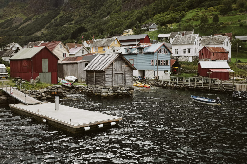 fishing village on a fjord in Norway