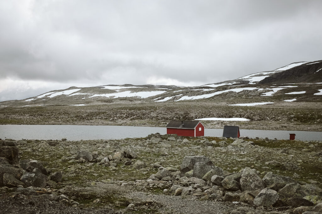 small red cabin in Norway