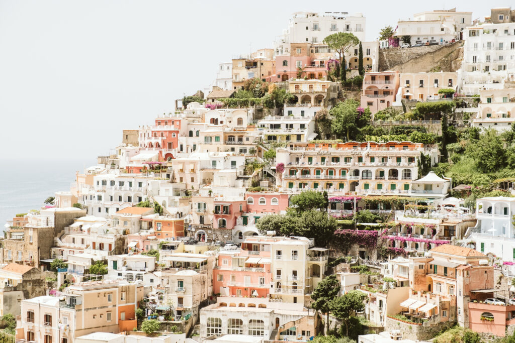 travel photograph of Positano's famous cliff side homes