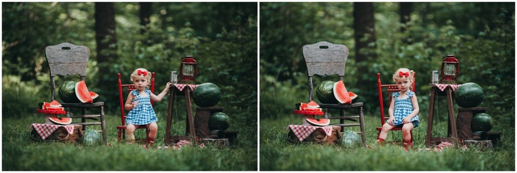 Little girl eating watermelon at a Flourish Academy Camera Club. Photo by Laura Mares, a Pittsburgh Lifestyle Photographer