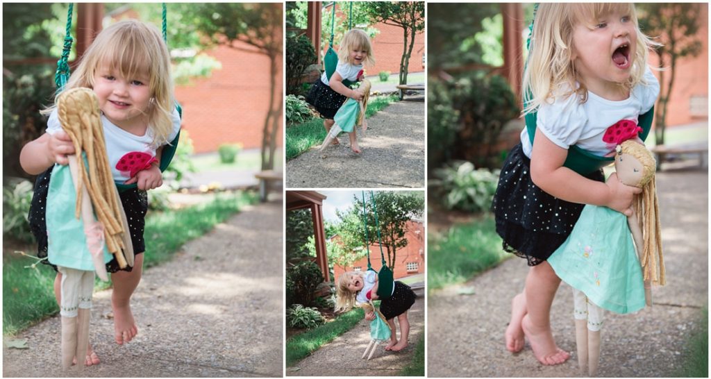 Ella holding her beloved doll, tutu. Photo by Laura Mares Photography, Pittsburgh Lifestyle Photographer