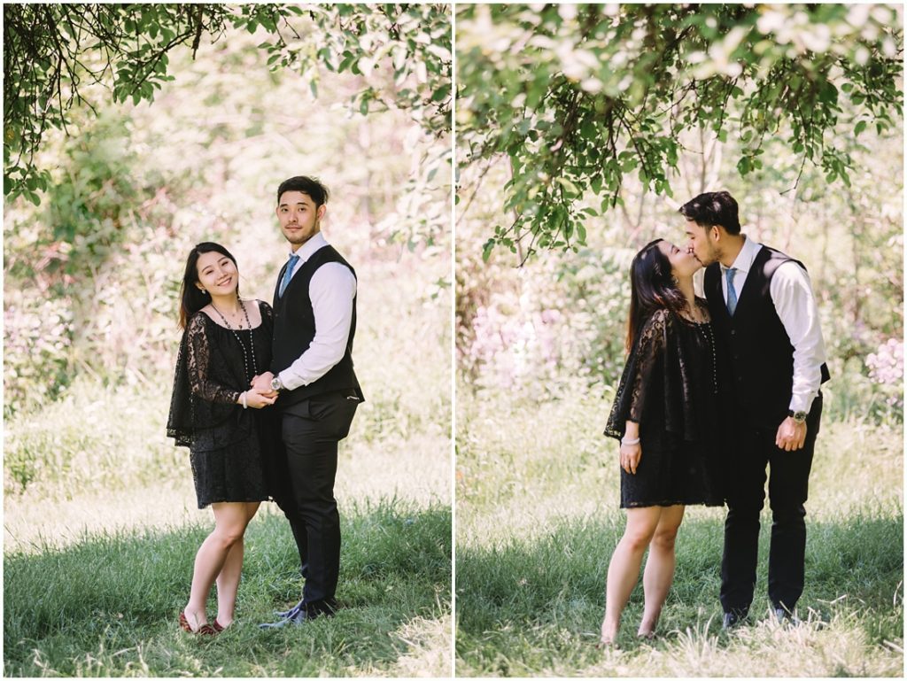 Outdoor engagement portrait by Pittsburgh photographer, Laura Mares.