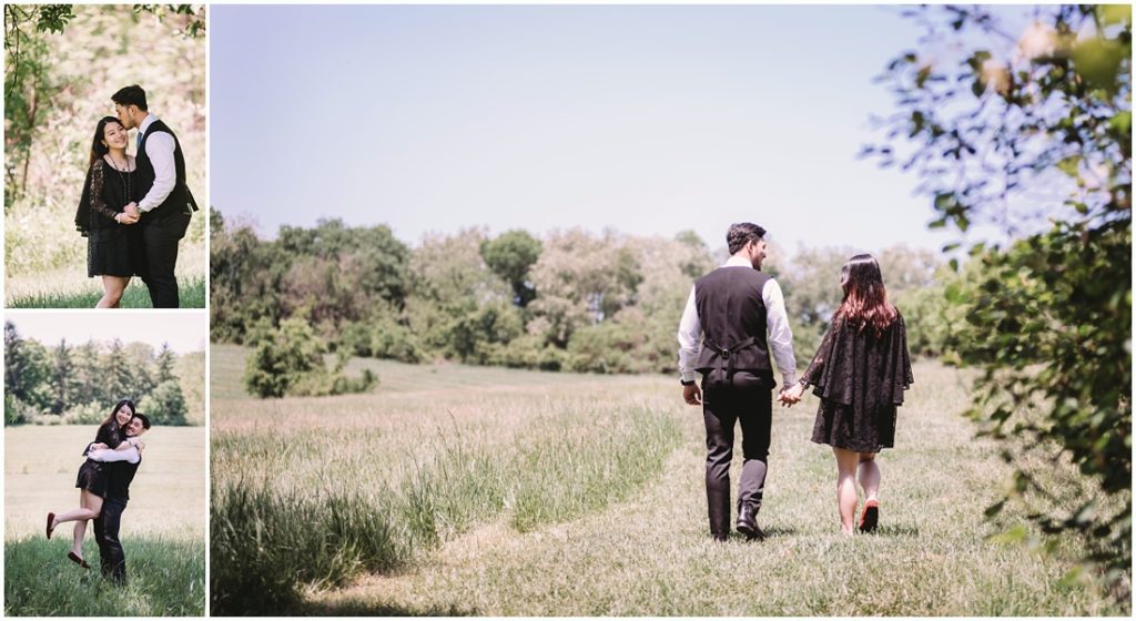 Outdoor engagement portrait by Pittsburgh photographer, Laura Mares.
