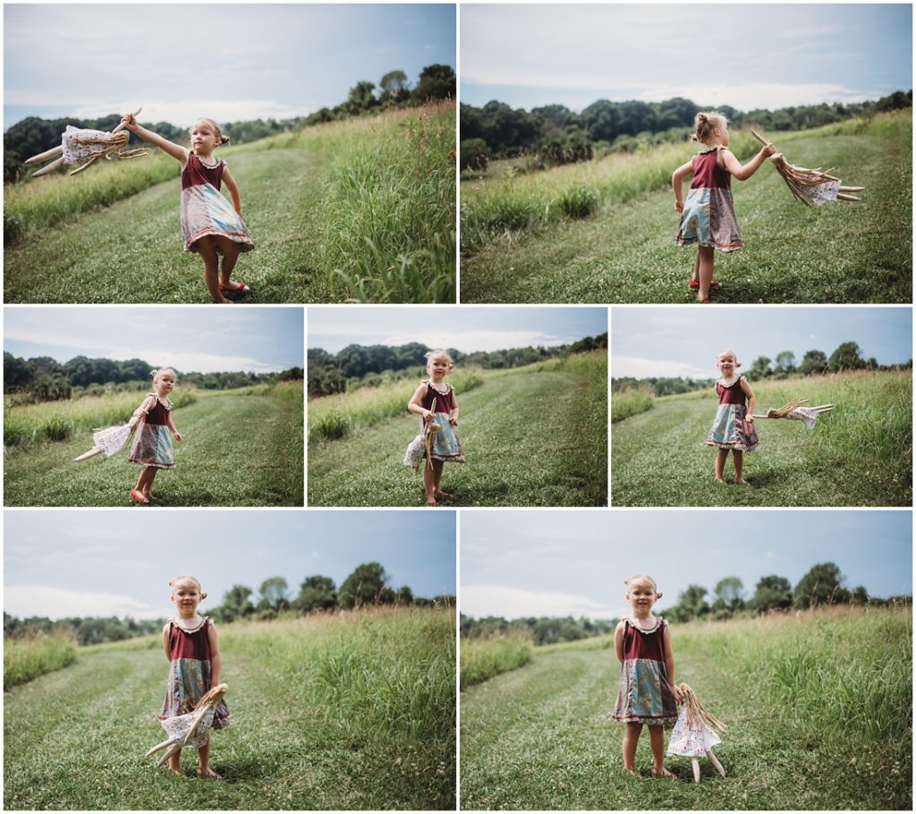 Ella playing with her favorite doll named Tutu. Photo by Laura Mares, a Pittsburgh Child Photographer.