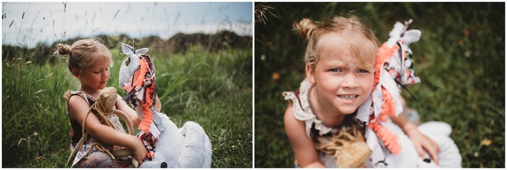 Ella playing with her favorite doll named Tutu. Photo by Laura Mares, a Pittsburgh Child Photographer.