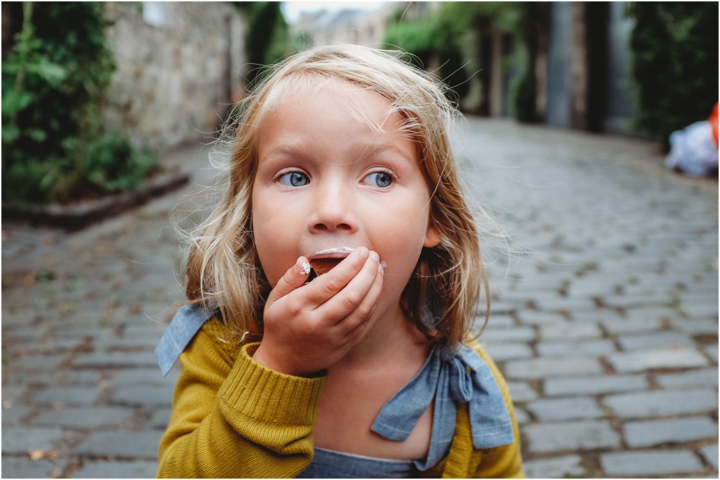 Sneaking a bite of a Scottish Tea Cookie. Photo by Laura Mares Photography, Pittsburgh Lifestyle Photographer