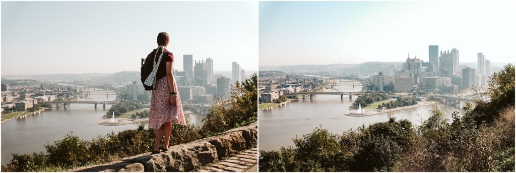 Girl standing on Mt. Washington. Photo by Laura Mares Photography, Pittsburgh Senior Photographer.