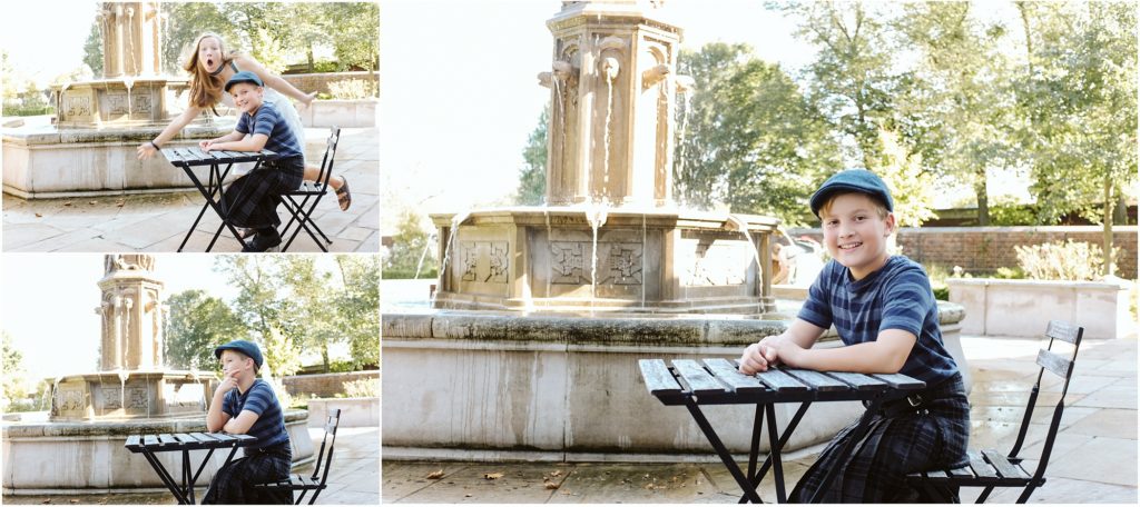 Boy sitting at a table in Mellon Park. Photo by Laura Mares Photography, Pittsburgh Lifestyle Photographer.