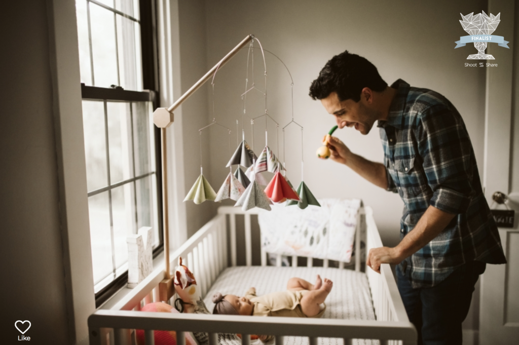 Portrait of a father admiring his baby girl. Portrait by Laura Mares Photography, Pittsburgh Family Lifestyle Photographer.