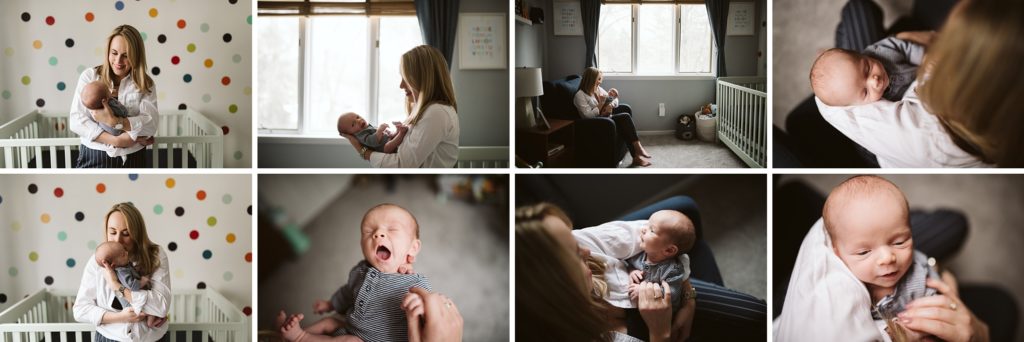 Newborn portraits of baby and mom. Pittsburgh Newborn Lifestyle Photographer, Laura Mares Photography.