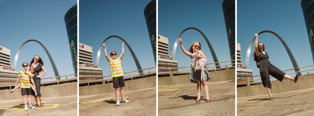 Children at the Arch in St. Louis. Photo by Laura Mares Photography, Pittsburgh Lifestyle Photographer.