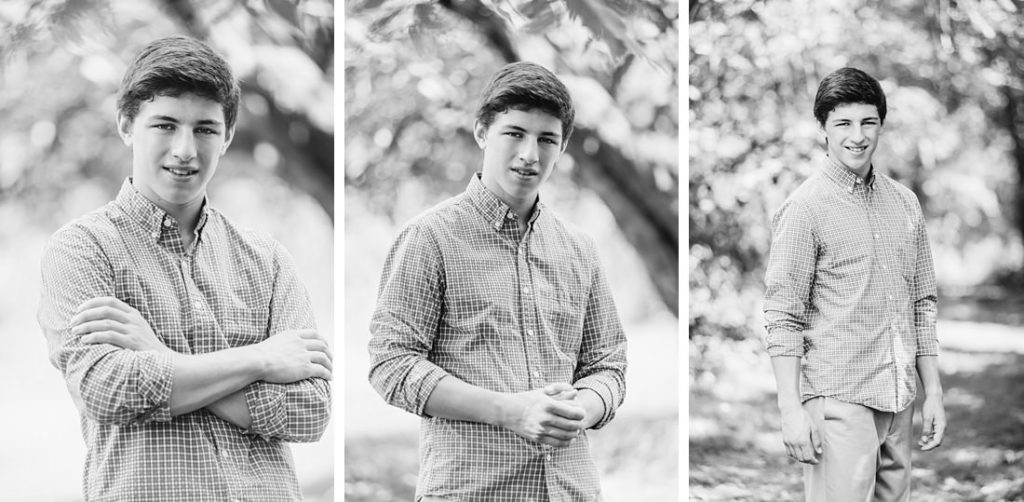 Senior portraits of a handsome guy in the forest. Portraits by Laura Mares Photography, Pittsburgh Senior Photographer.