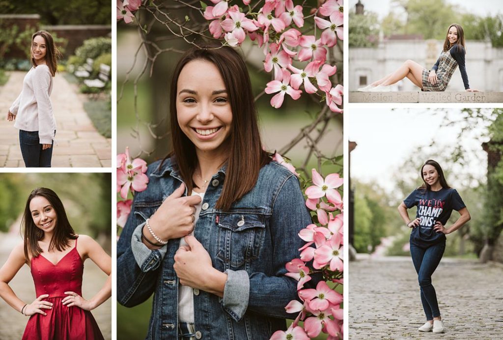 Senior portraits of a beautiful girl posing in Mellon Park. Portraits by Laura Mares Photography, Pittsburgh Senior Photographer.