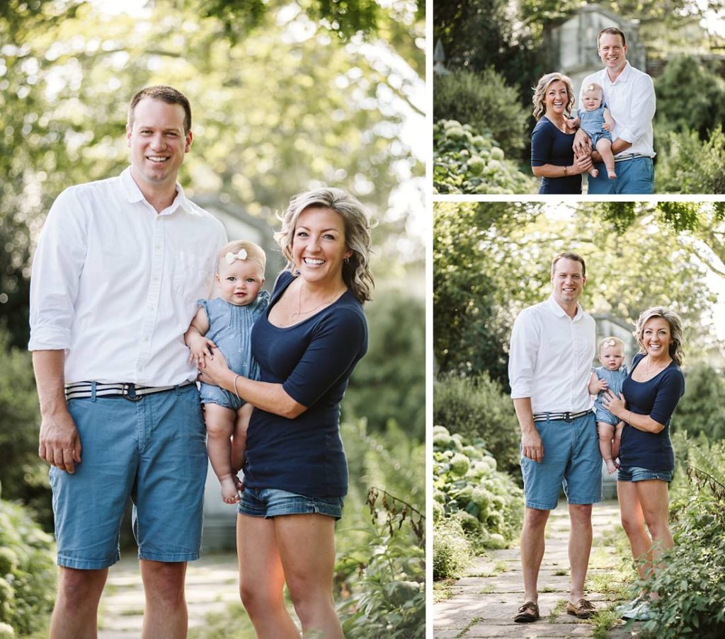 Portraits of a family of three at Mellon Park in Pittsburgh, PA. Portrait by Laura Mares Photography. Pittsburgh Family Photographer.