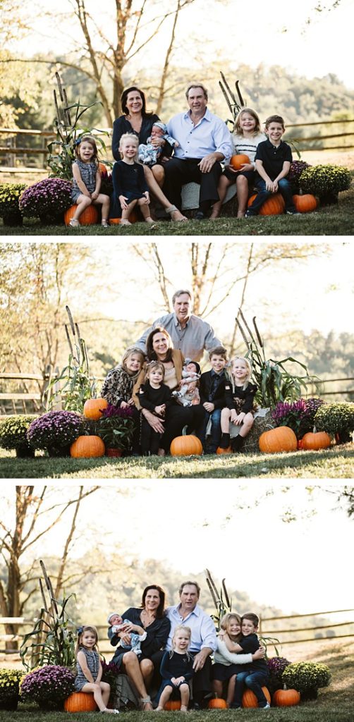 Family portraits of grandparents with their grandchildren. Photo by Laura Mares Photography, Pittsburgh Family Photographer.