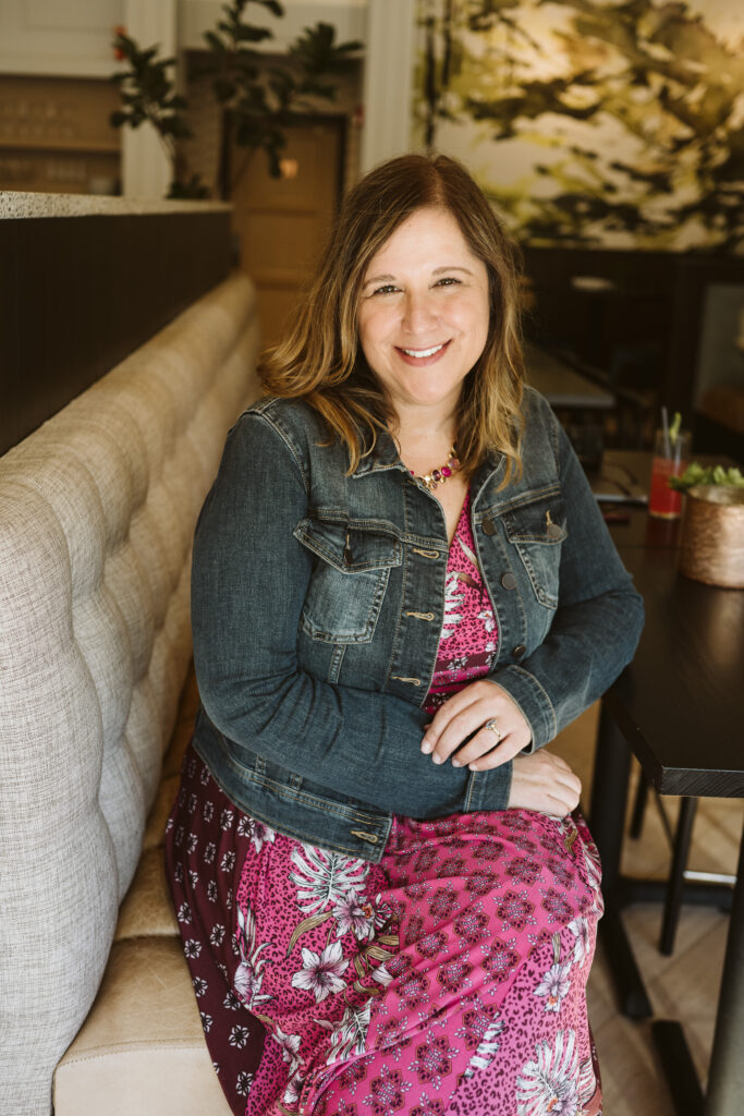 personal branding portrait of entrepreneur sitting in a restaurant