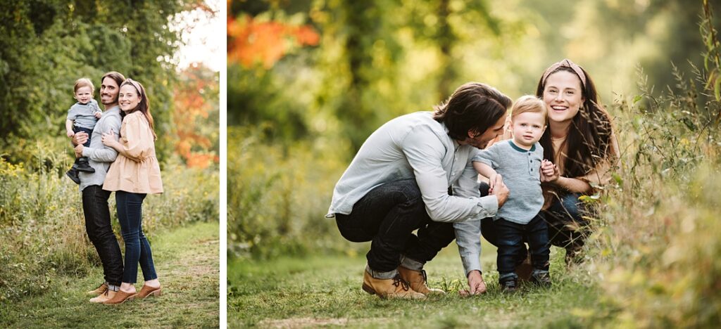 Family celebrating their son's 1st birthday with a portrait session