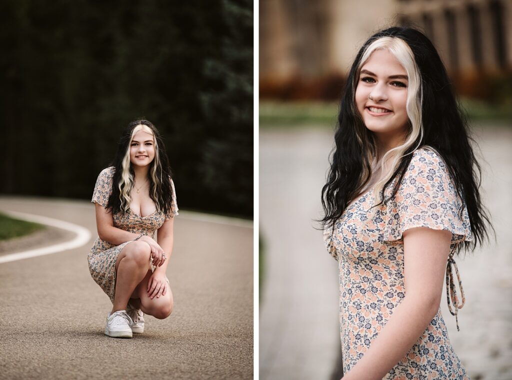 Senior girl posing for senior pictures near Pittsburgh, PA