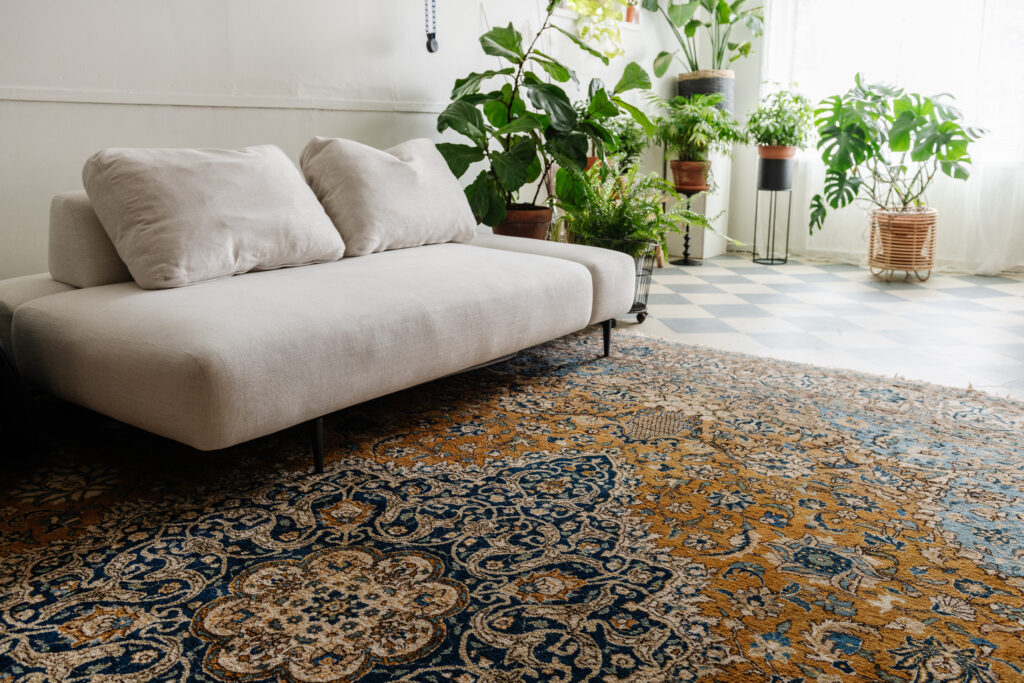 persian rug in the bohemian photography studio