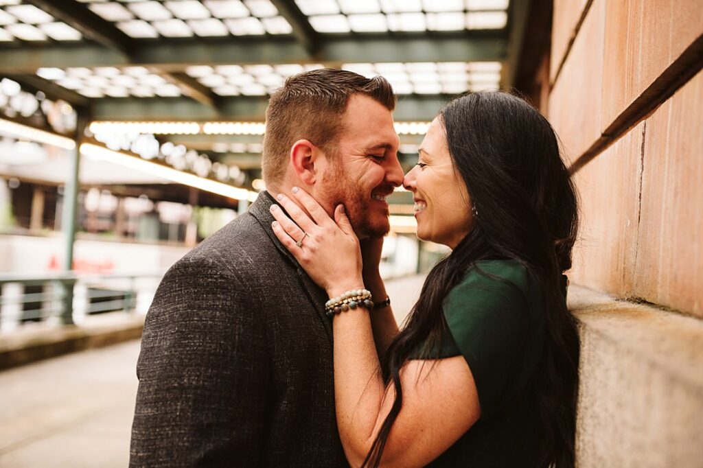 Engagement portrait in downtown Pittsburgh