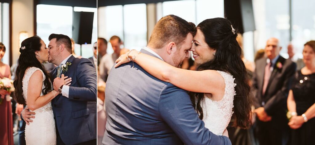 Bride and Groom dancing at the wedding reception