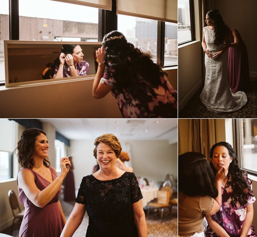 Bride preparing for the wedding