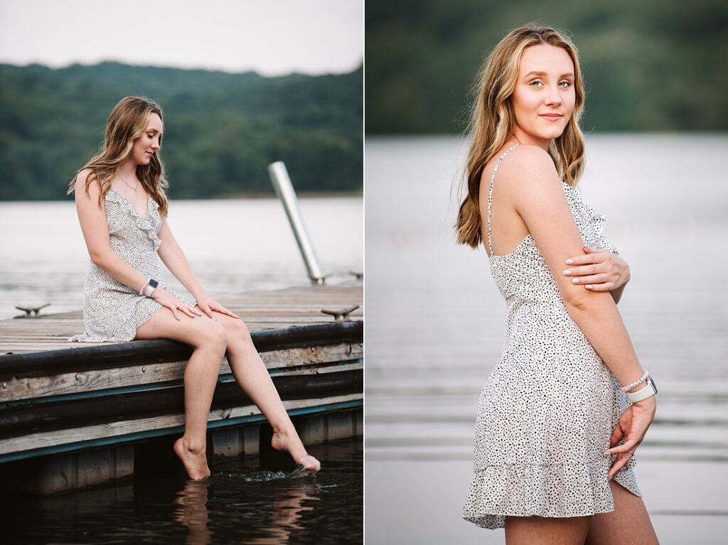Senior girl photos at a beautiful lake north of Pittsburgh