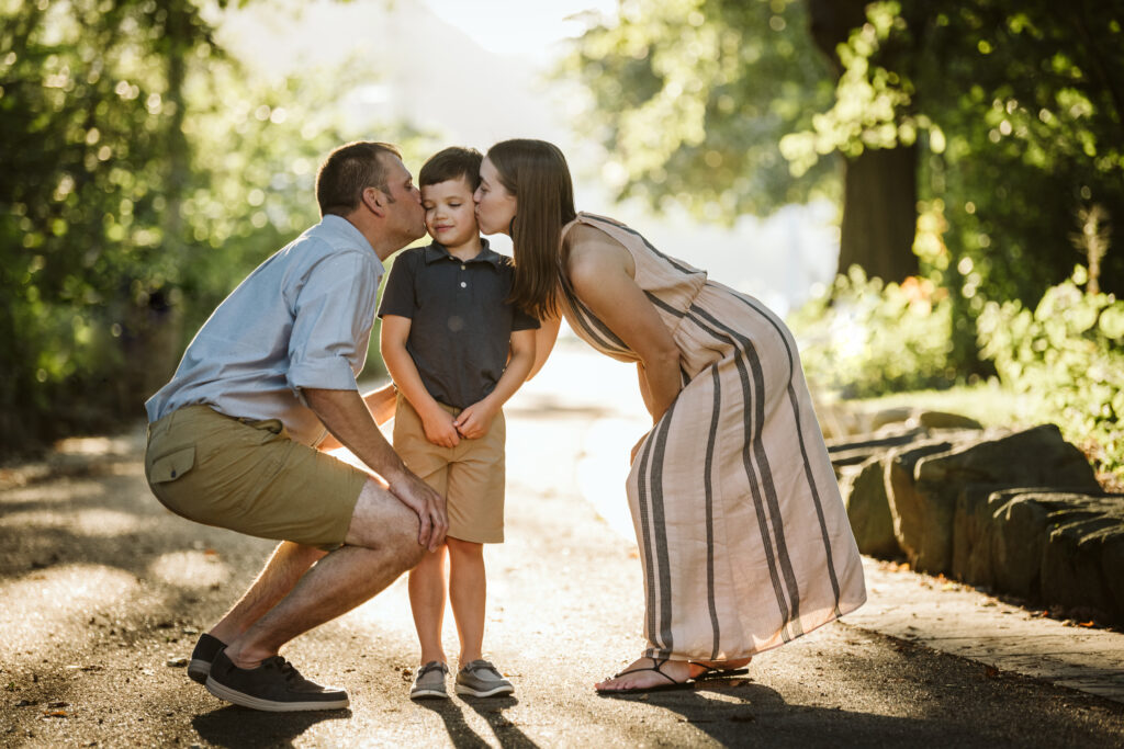 portrait of family in point state park, Pittsburgh, PA