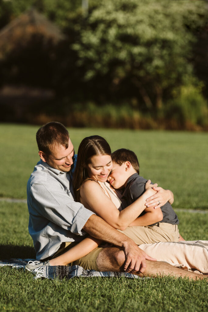 portrait of family in point state park, Pittsburgh, PA