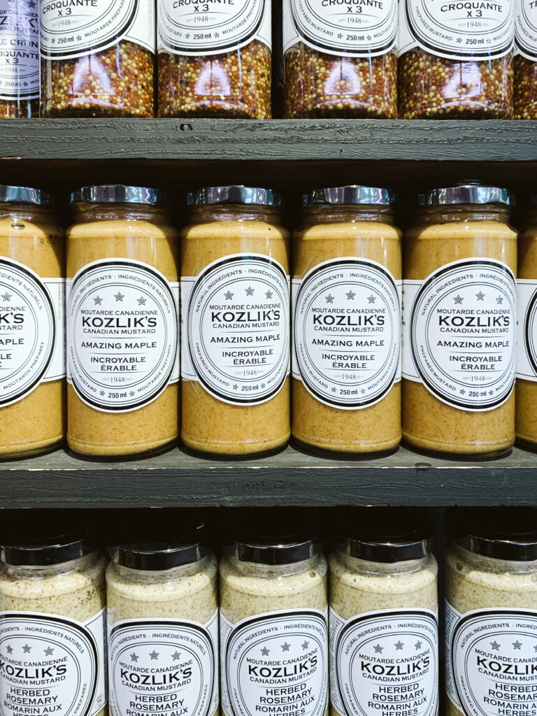 Canada's famous Kozlik's mustard: the best maple mustard in the world in Toronto's St. Lawrence Market
