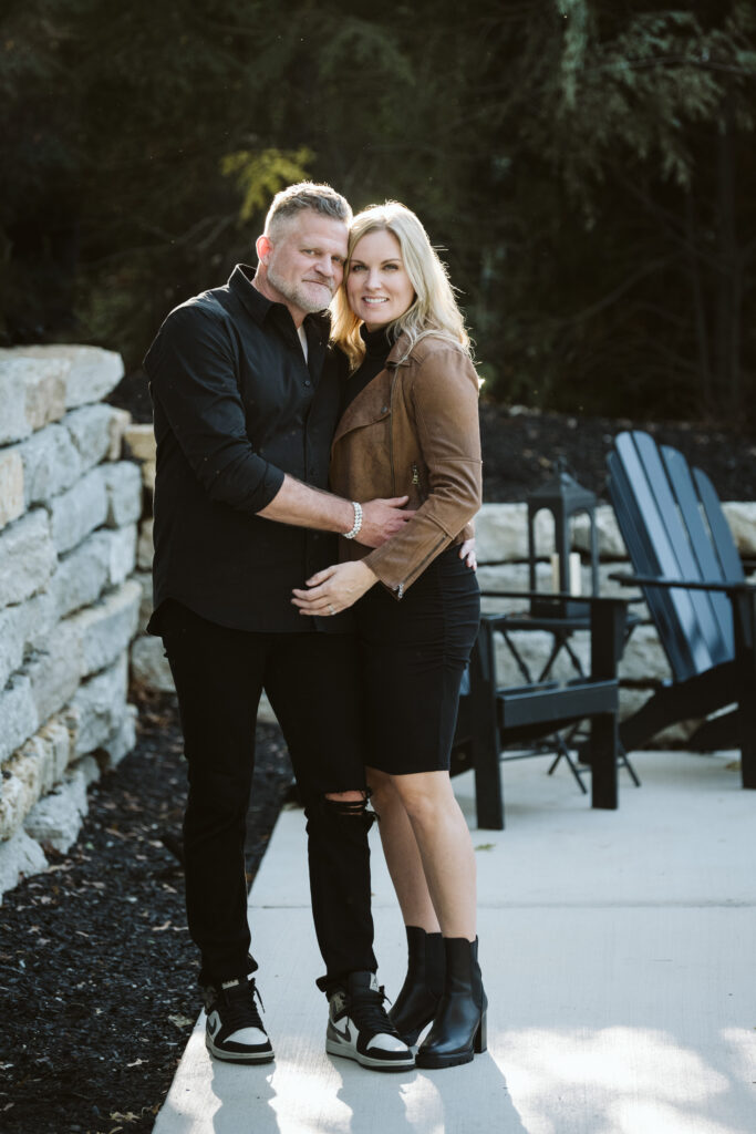 married couple posing during a portrait session