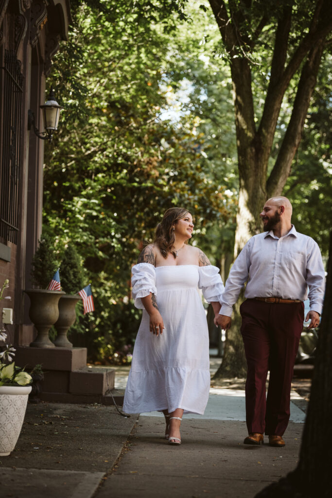 Elopement wedding portrait photographed in Pittsburgh's Mexican War Streets neighborhood