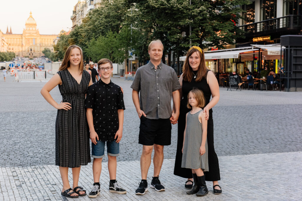 Mares family photographed in Prague