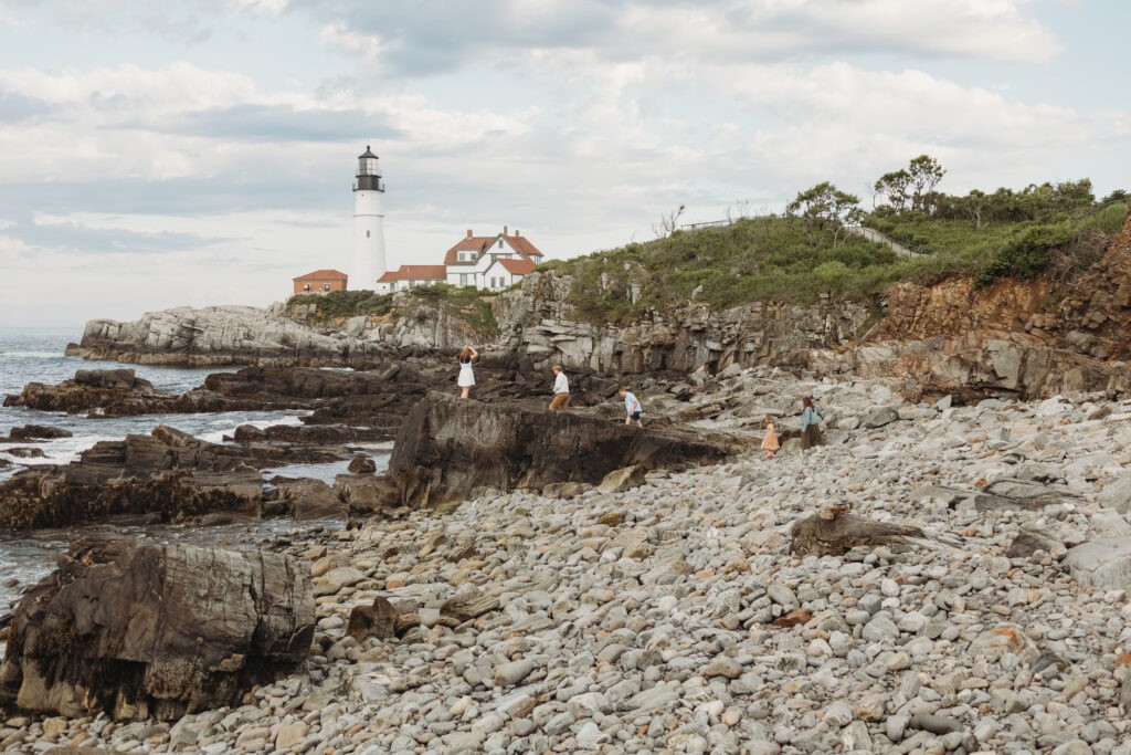 mares family on the coast of Maine