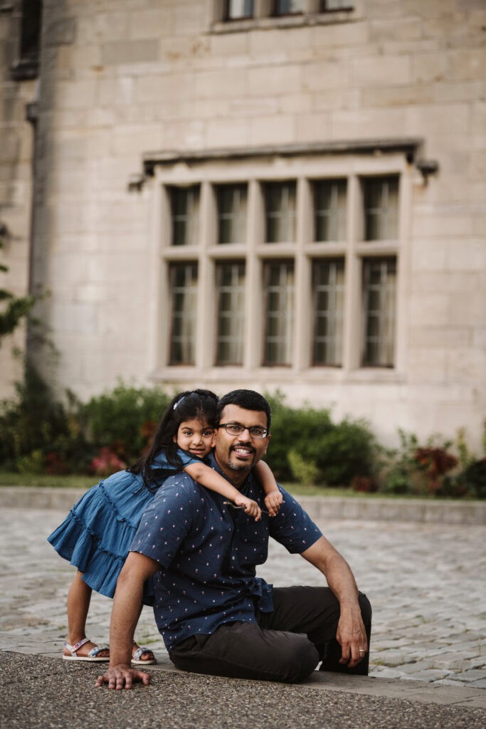 father and daughter portrait at Hartwood Acres Mansion