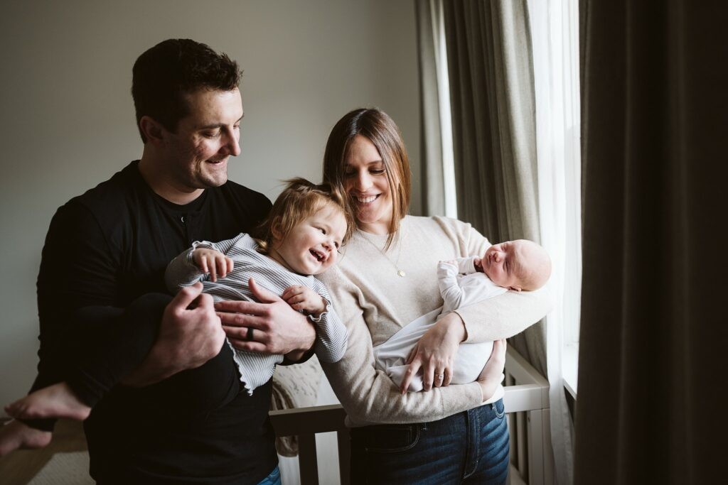 natural family portrait during newborn session in Pittsburgh