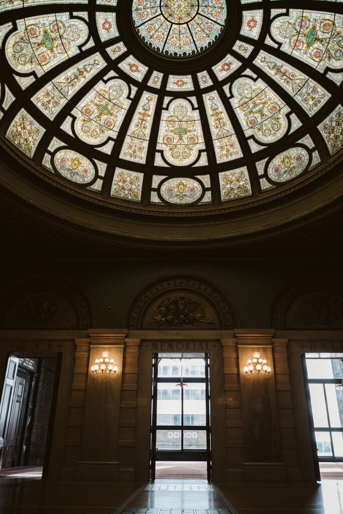 the GAR dome in Chicago Cultural Center