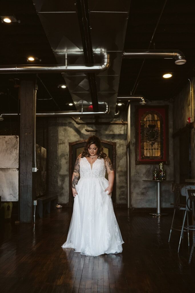 bride on wedding day before the elopement