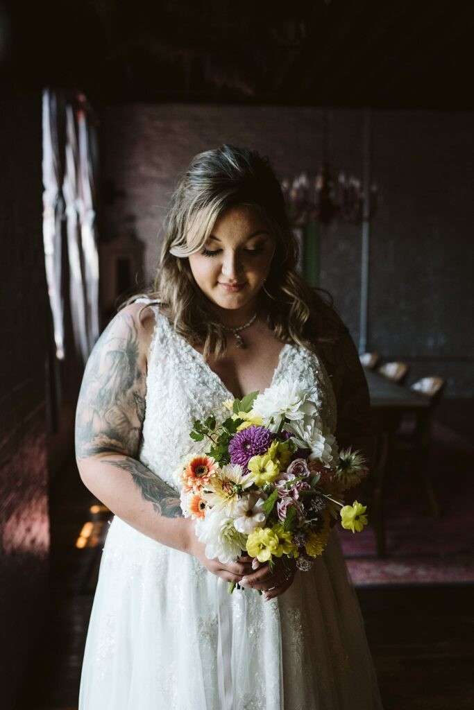 bride on wedding day before the elopement