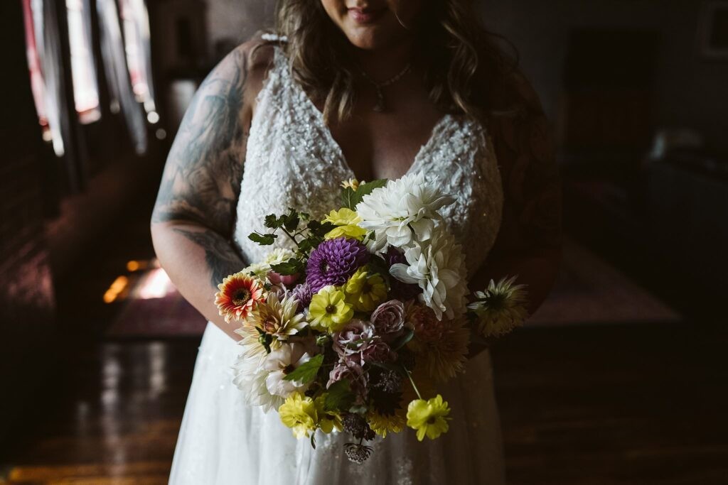 bride on wedding day before the elopement