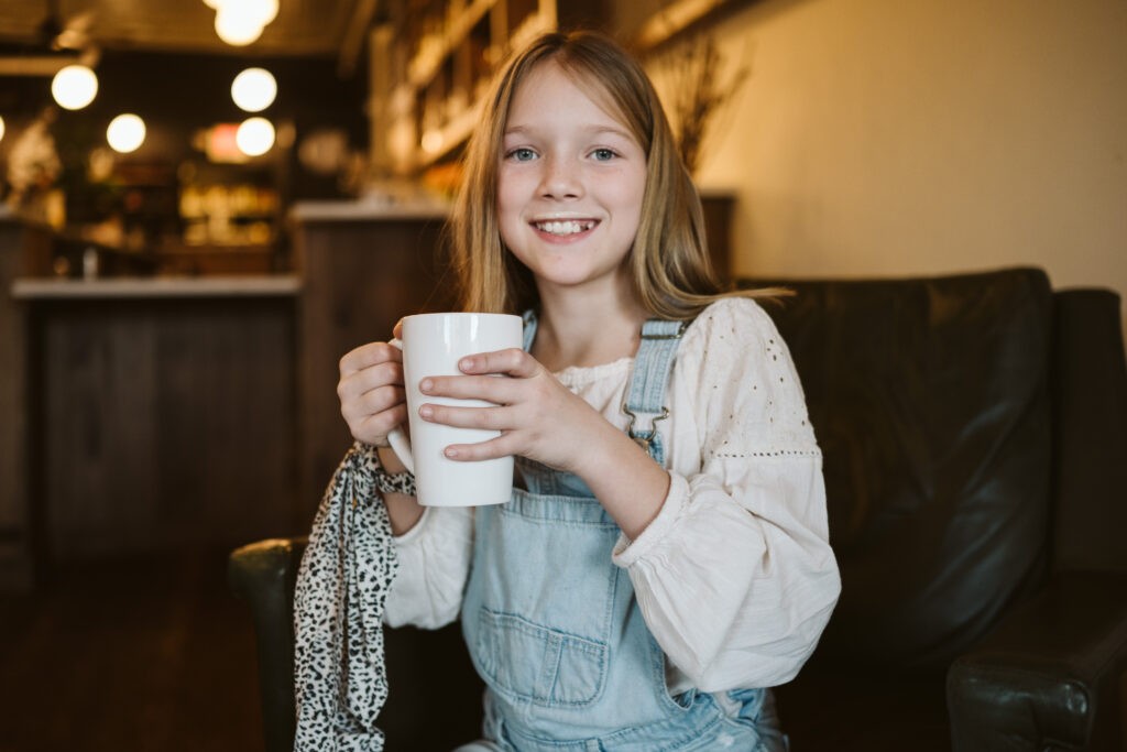 personal branding photo shoot for young artist in coffee shop