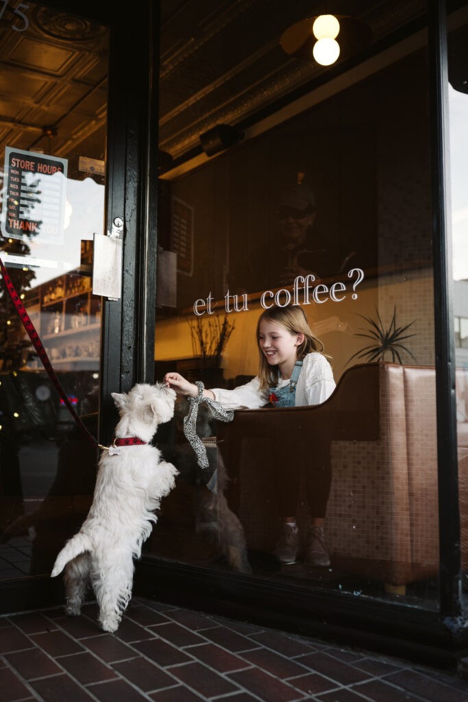 personal branding photo shoot for young artist in coffee shop