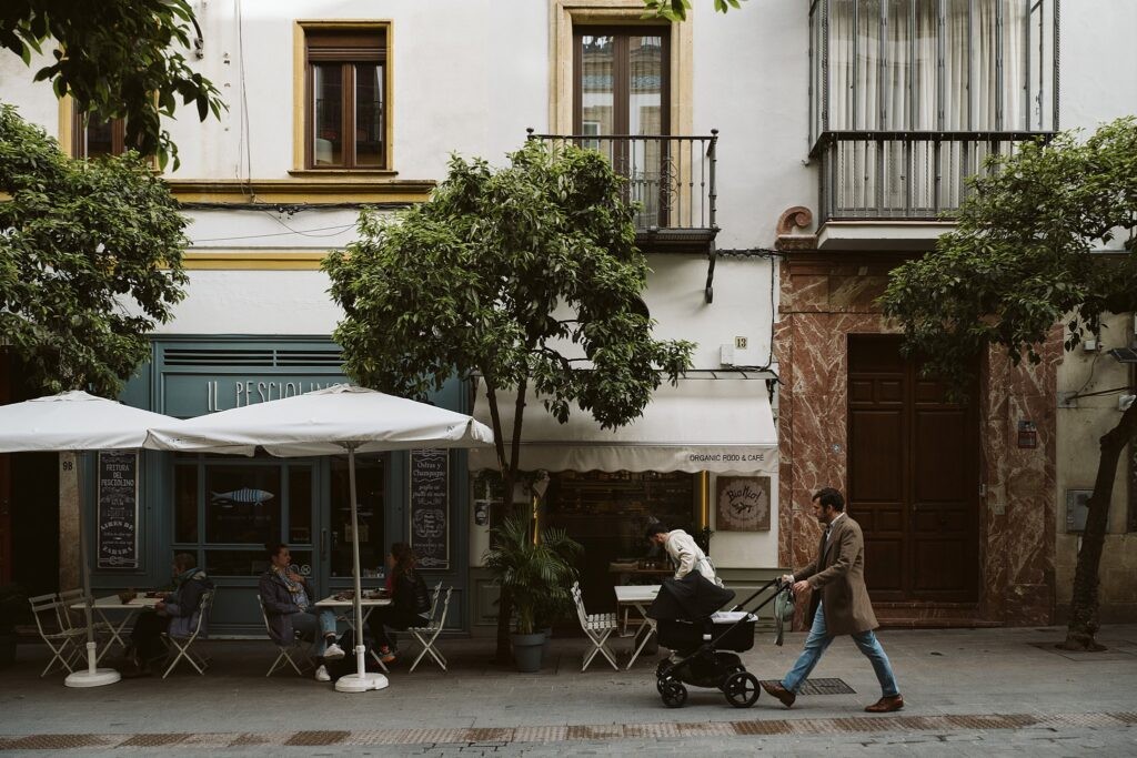 Barrio Santa Cruz street photography, Seville, Spain