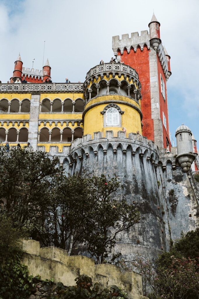 colorful buildings of Pena Palace in Sintra, Portugal
