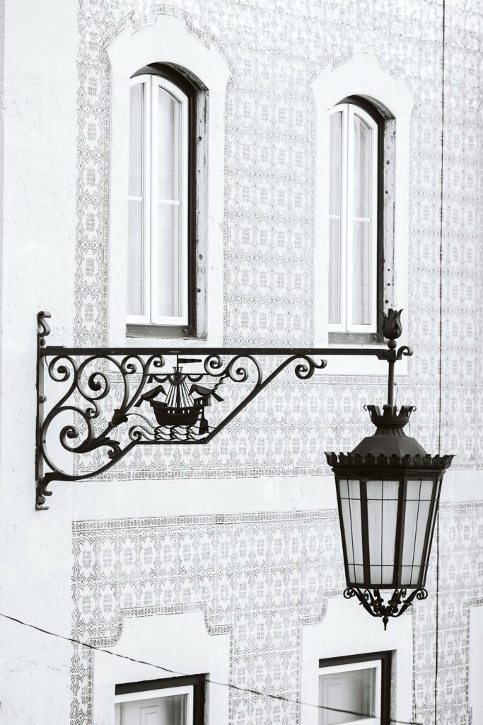 Street light and ceramic tiles, Lisbon