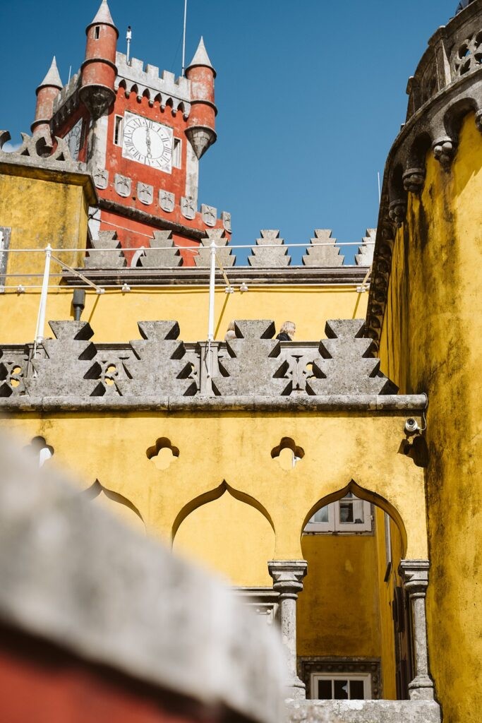 colorful buildings of Pena Palace in Sintra, Portugal