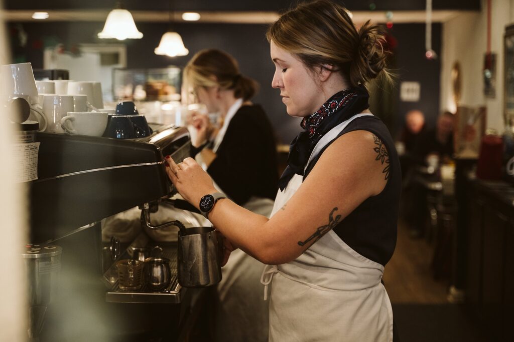 branding portrait of barista working at a coffee shop