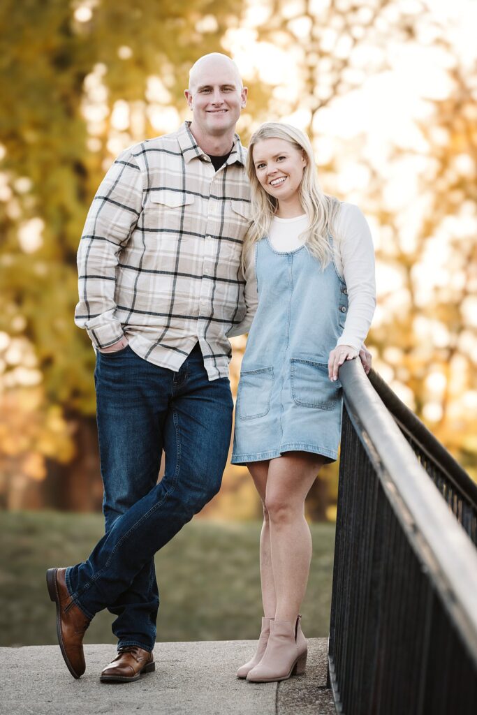 autumn engagement portrait in Pittsburgh's north side