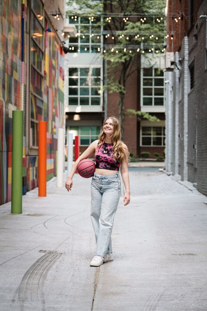 senior portrait of basketball player in Pittsburgh