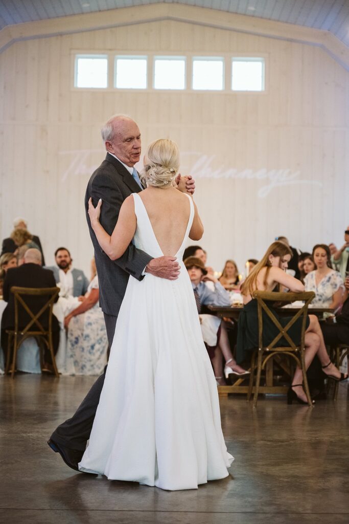 Grayson house wedding bride dancing with her father